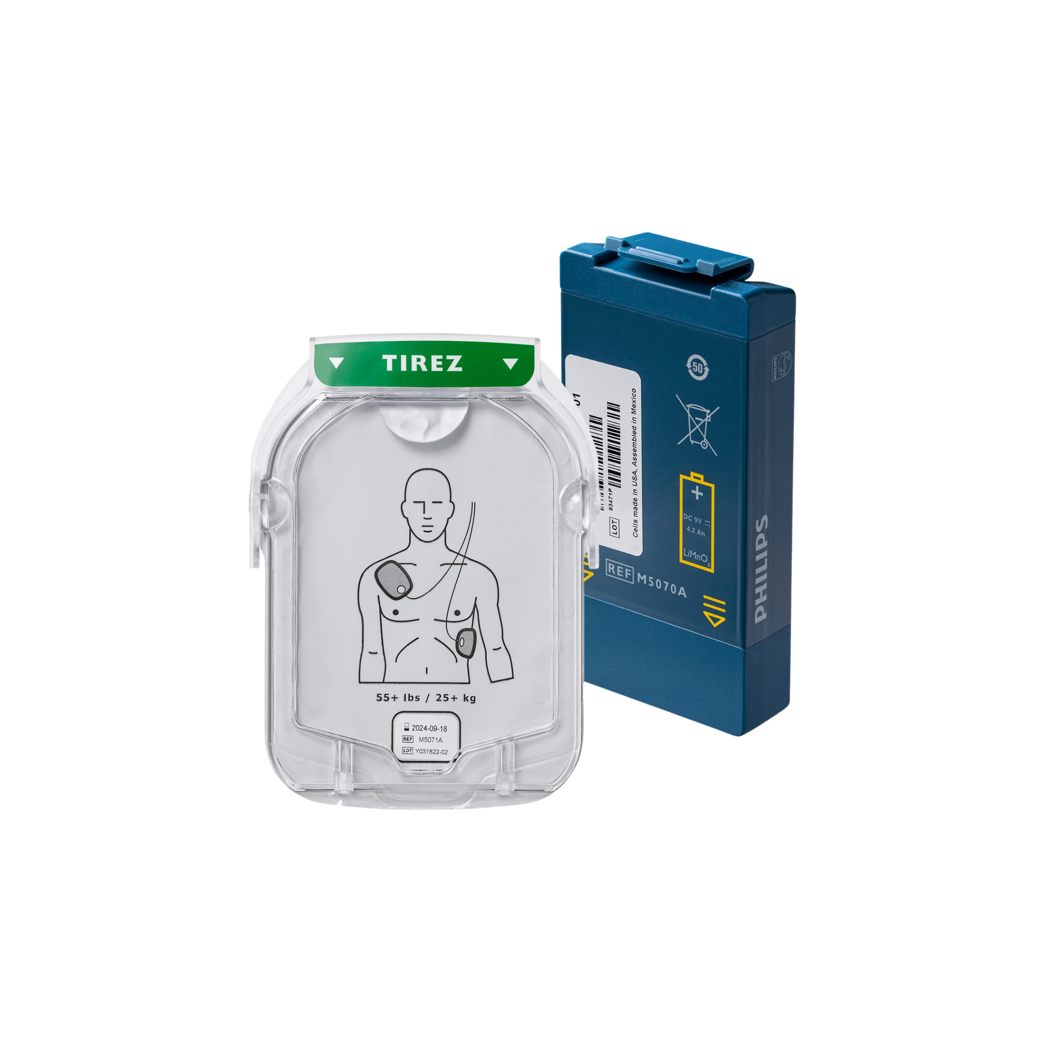 Contenu du pack - Pile et électrodes Philips HS1