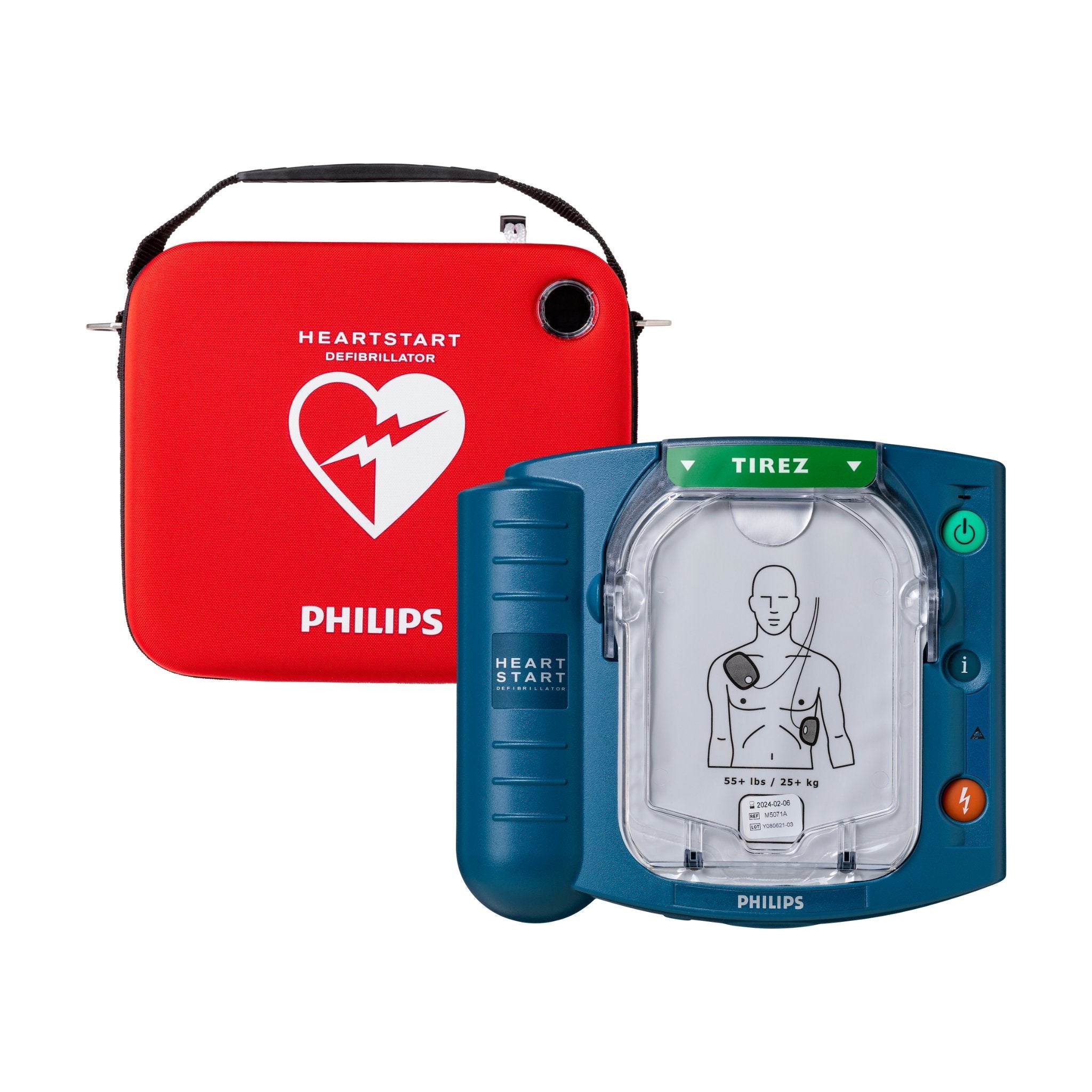 Komplett paket Philips HS1 – AED med vit/grön inomhusbox