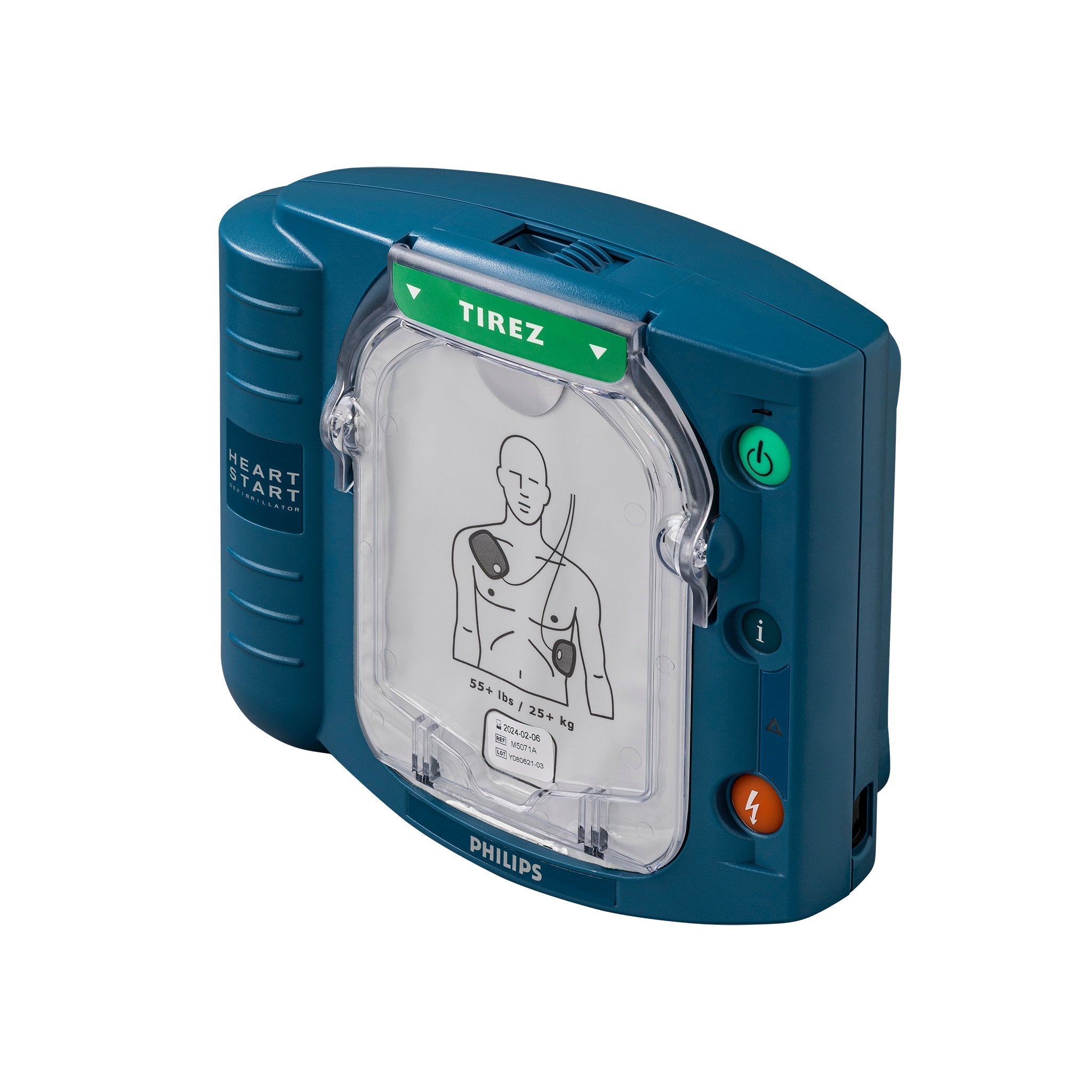Komplett paket Philips HS1 – AED med vit/grön inomhusbox