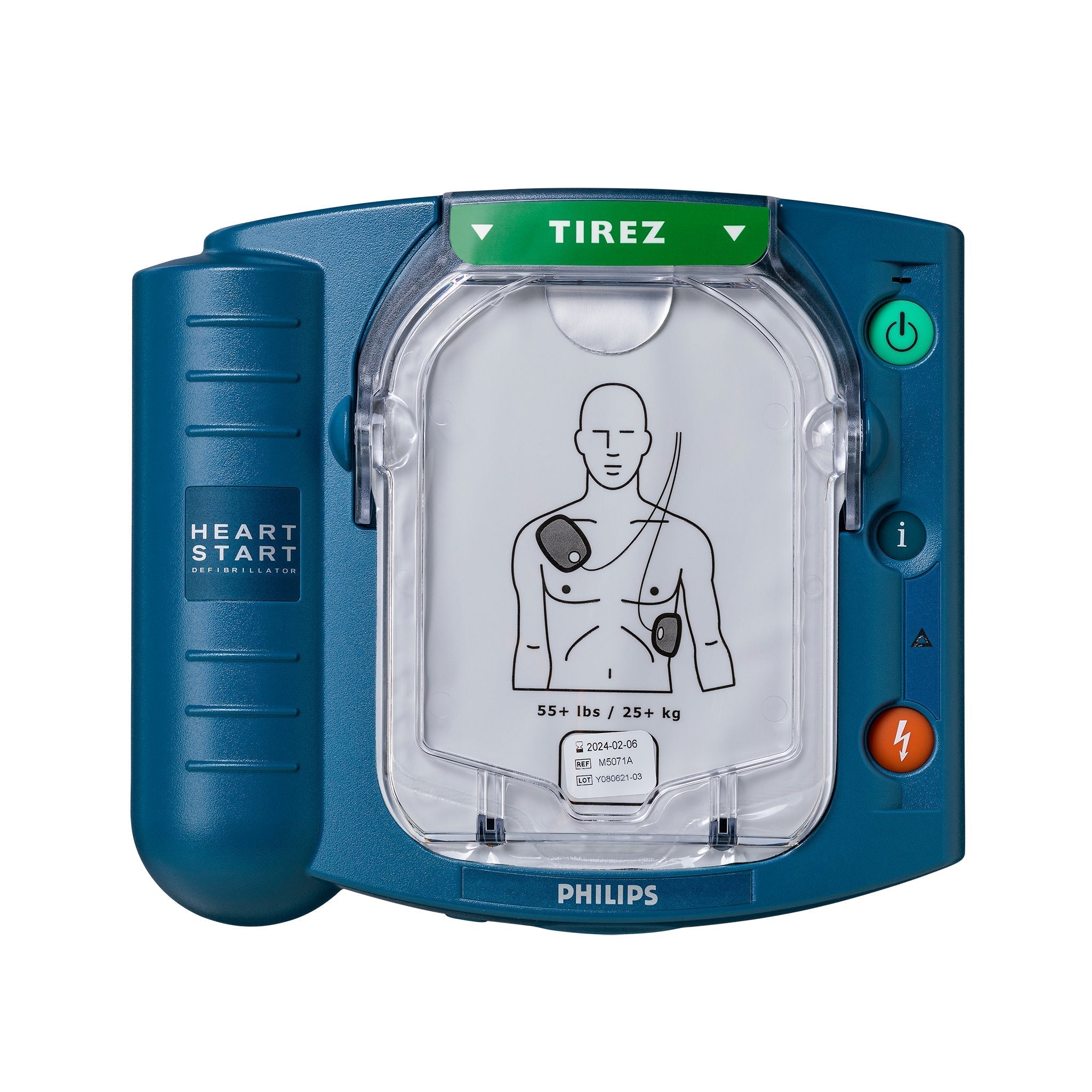 Komplett paket Philips HS1 – AED med vit/grön inomhusbox