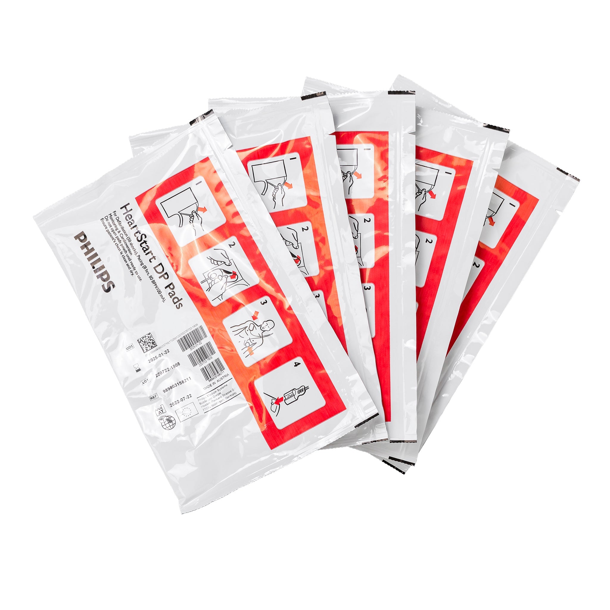Électrodes Philips FR/FR2 - Pack de 5 pièces